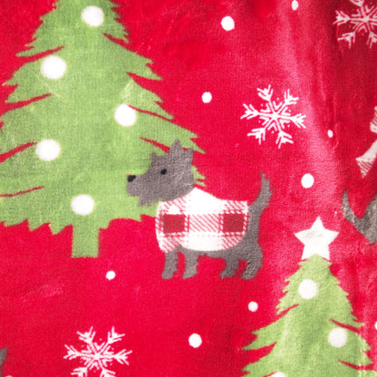 Oh What Fun ! Luxe Plush Throw/Blanket - 50 x 70 in - Christmas Dogs